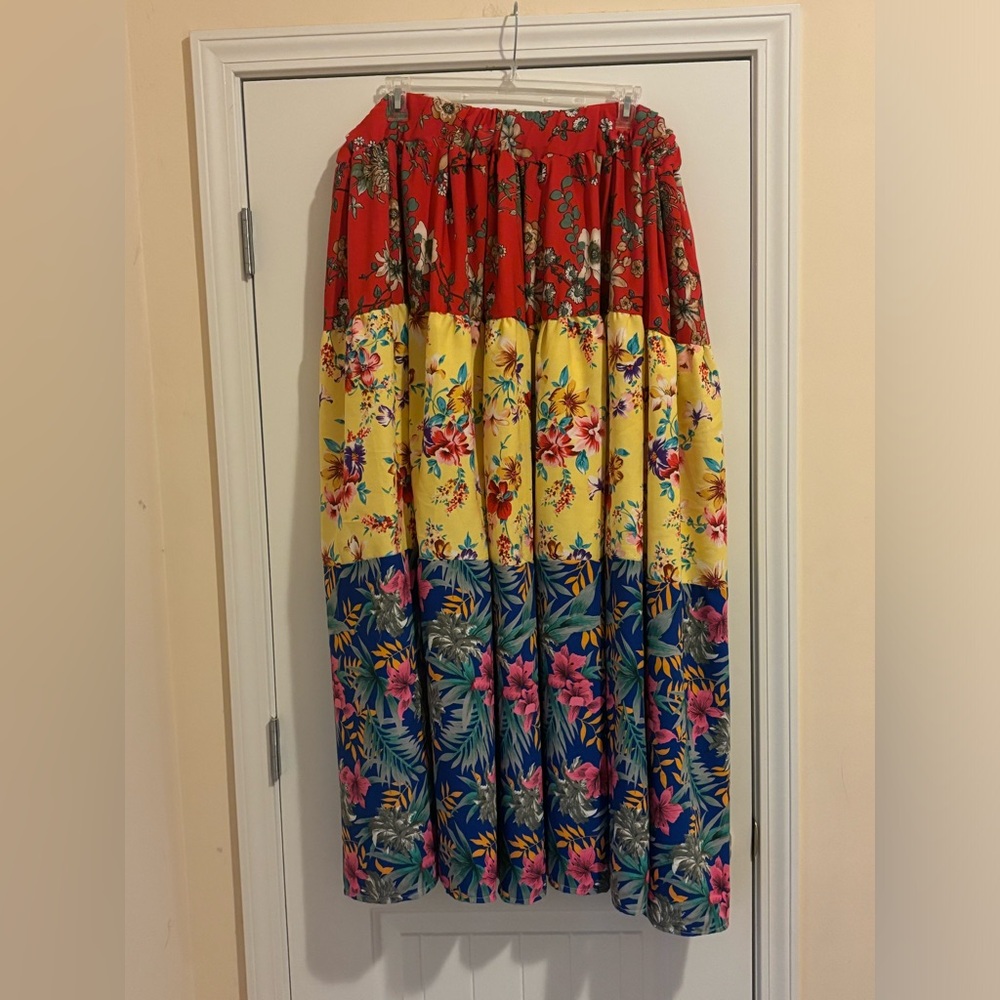 Floral Multi Broomstick Skirt.